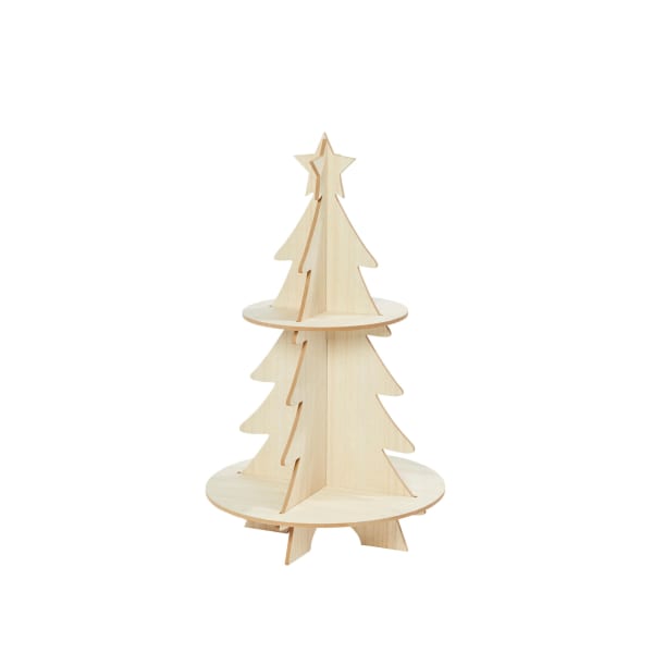 Weihnachtsdeko-Tannenbaum-Beige-MDF-Frontansicht-2