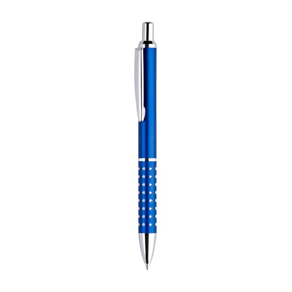 Metallkugelschreiber-Paris-bedruckbar-blau-Kunststoffgroßraummine-Blau-Metall-Frontansicht-1
