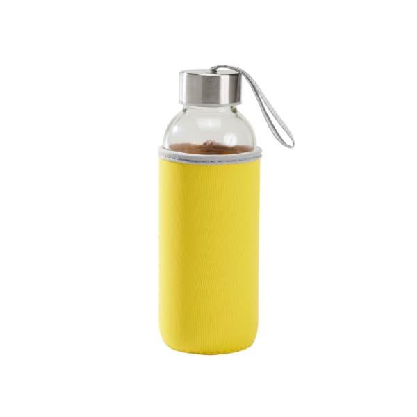 Glasflasche-Take-Well-Gelb-Metall-Kunststoff-Frontansicht-1