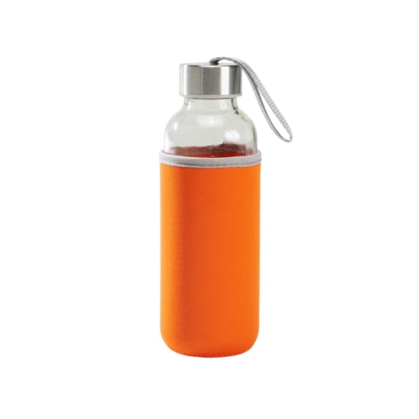 Glasflasche-Take-Well-Orange-Metall-Kunststoff-Frontansicht-1