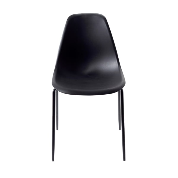 Stuhl-Set-4-tlg.-Leandro-Schwarz-Kunststoff-Metall-Frontansicht-1