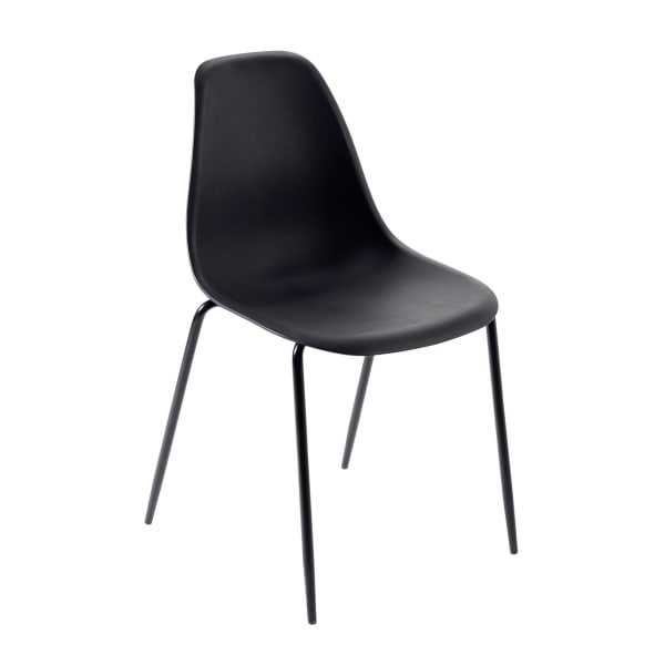 Stuhl-Set-4-tlg.-Leandro-Schwarz-Kunststoff-Metall-Frontansicht-2