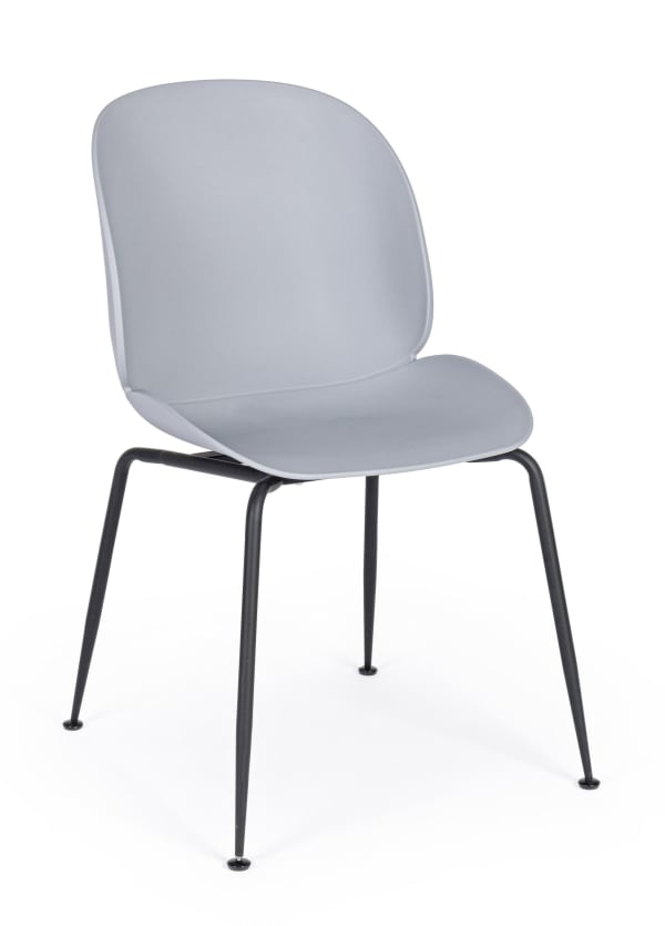 Stuhl-Set-4-tlg.-Marco-Grau-Stahl-Kunststoff-Frontansicht-1