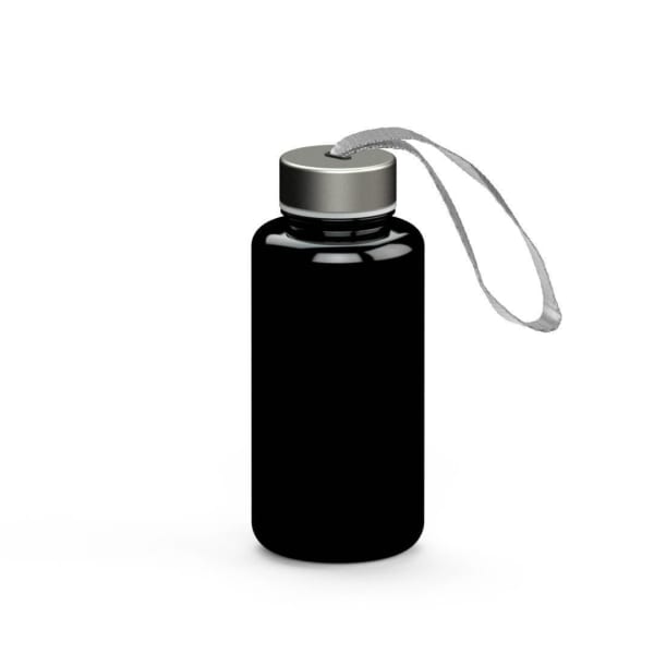 Trinkflasche-Pure-Colour-Schwarz-Kunststoff-Frontansicht-1