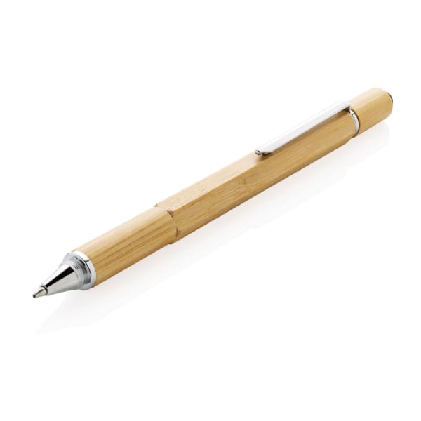5-in-1-Tool-Stift-Bambus-Braun-Frontansicht-1