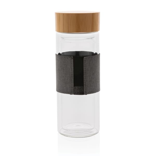 Trinkflasche-doppelwandig-Weiß-Glas-Bambus-Frontansicht-5