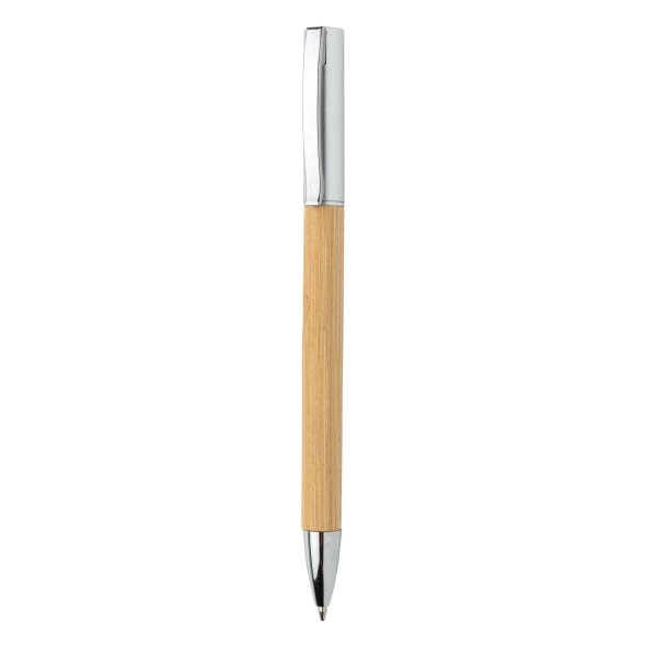 Kugelschreiber-Bambus-Nature-blau-Braun-Frontansicht-1