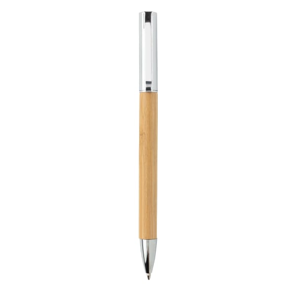 Kugelschreiber-Bambus-Nature-blau-Braun-Frontansicht-3
