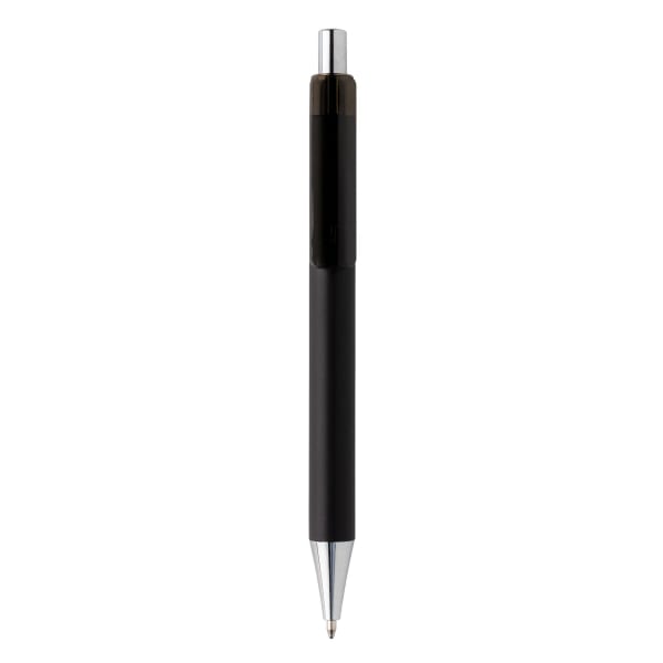 Kugelschreiber-X8-Smooth-Touch-blau-Schwarz-Kunststoff-Frontansicht-2