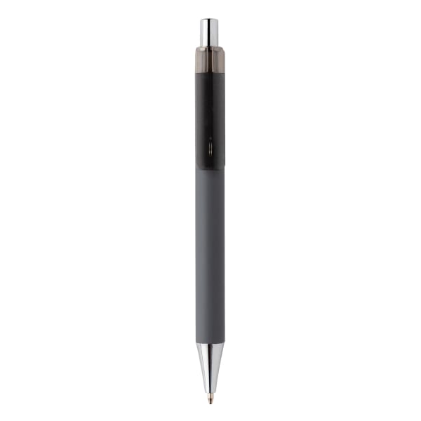 Kugelschreiber-X8-Smooth-Touch-blau-Grau-Kunststoff-Frontansicht-2