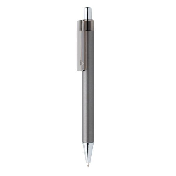 Kugelschreiber-X8-Metallic-blau-Grau-Kunststoff-Frontansicht-1