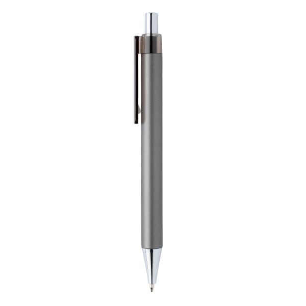 Kugelschreiber-X8-Metallic-blau-Grau-Kunststoff-Frontansicht-3