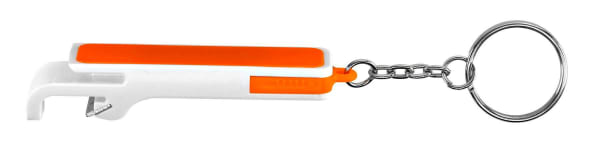 Schlüsselanhänger-Double-Open-Orange-Metall-Kunststoff-Frontansicht-1