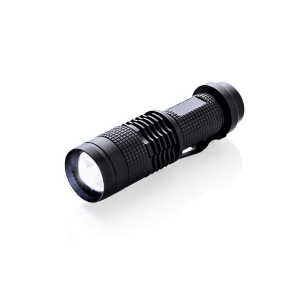 Taschenlampe-Cree-kompakt-3W-Schwarz-Metall-Frontansicht-1