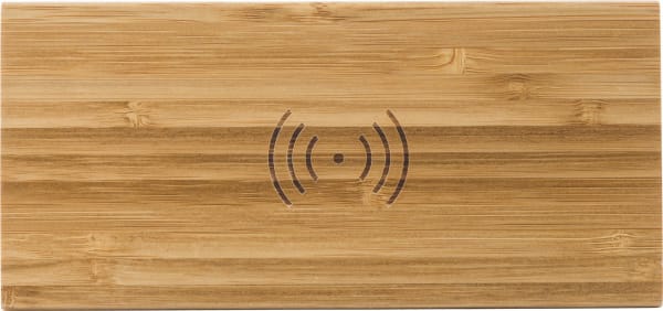 Wireless-Ladepad-mit-Uhr-Bambus-Braun-Frontansicht-4