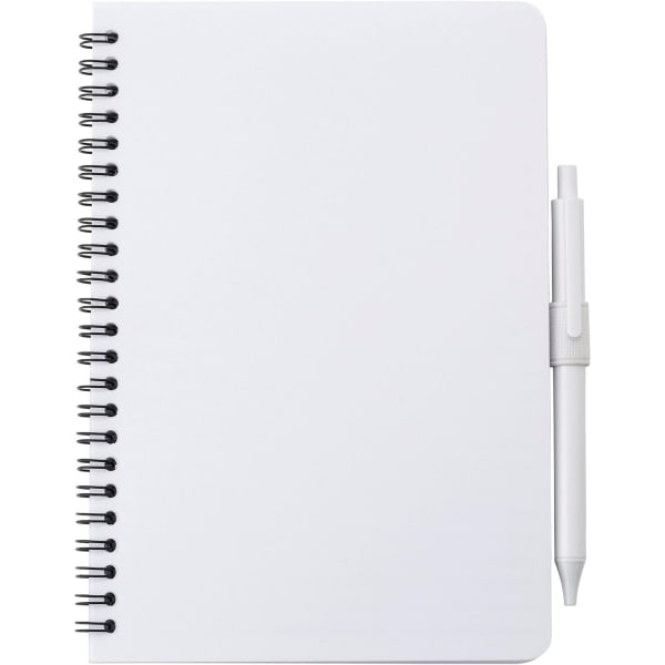 Notizbuch-mit-Kugelschreiber-Antibakteriell-Weiß-Frontansicht-5