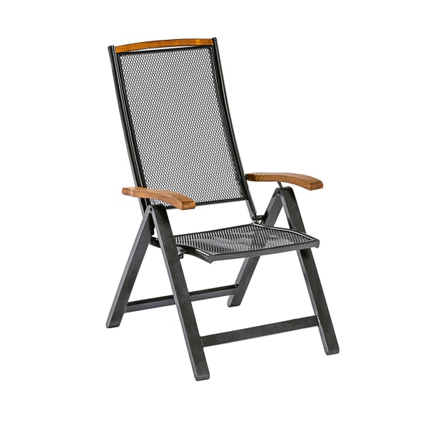 Outdoor-Stuhl-Mona-Schwarz-Akazie-Aluminium-Frontansicht-1