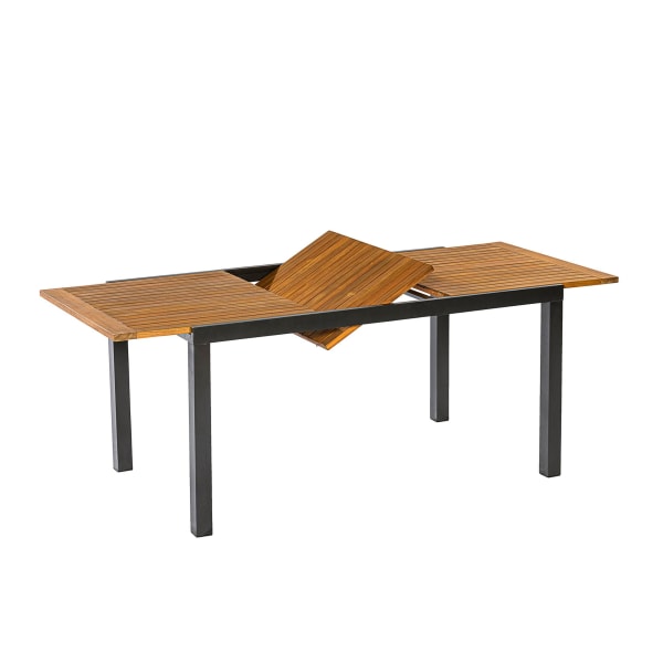 Outdoor-Tisch-Mona-Schwarz-Akazie-Aluminium-Frontansicht-1