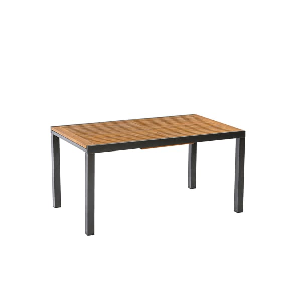 Outdoor-Tisch-Mona-Schwarz-Akazie-Aluminium-Frontansicht-2