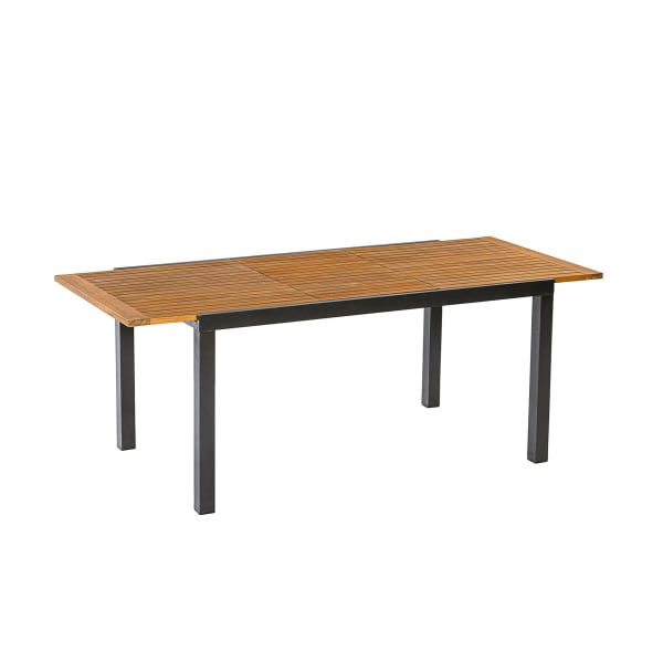 Outdoor-Tisch-Mona-Schwarz-Akazie-Aluminium-Frontansicht-3