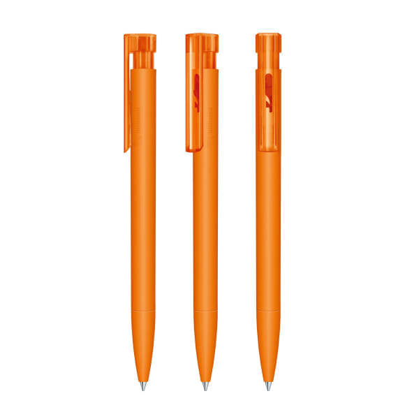 Kugelschreiber-Liberty-Bio-blau-dokumentenecht-Senator-magic-flow-G2-Mine®-Orange-biobasierter-Kunststoff-(biologisch-abbaubar)-Frontansicht-1