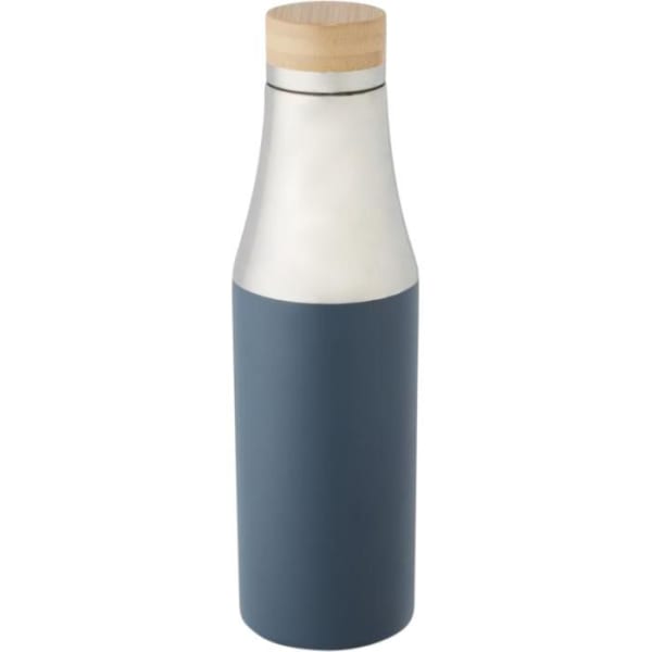 Isolierflasche-Hulan-Blau-Edelstahl-Bambusholz-Frontansicht-3