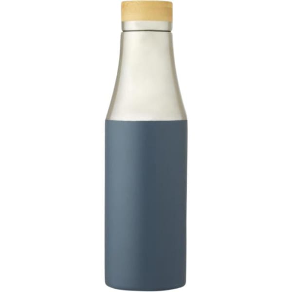 Isolierflasche-Hulan-Blau-Edelstahl-Bambusholz-Frontansicht-4