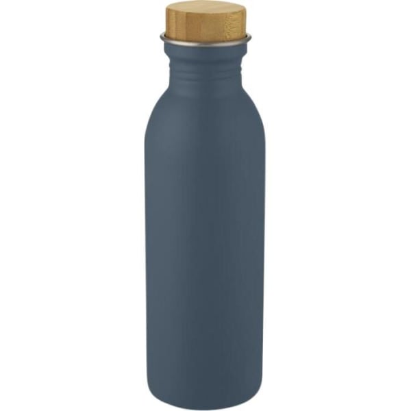 Sportflasche-Kalix-Blau-Edelstahl-Bambusholz-Silikon-Kunststoff-Frontansicht-1
