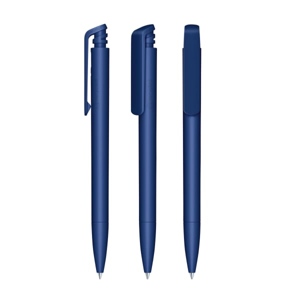 Kugelschreiber-Trento-Matt-Recycled-blau-dokumentenecht-Senator-magic-flow-G2-Mine®-Blau-Frontansicht-1