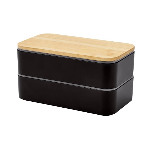 Lunchbox-Duo-Schwarz-Bambus-Kunststoff-Frontansicht-1