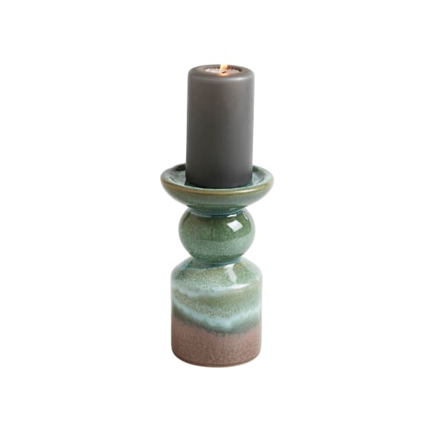 Kerzenhalter-Peru-Grün-Steingut-Frontansicht-1