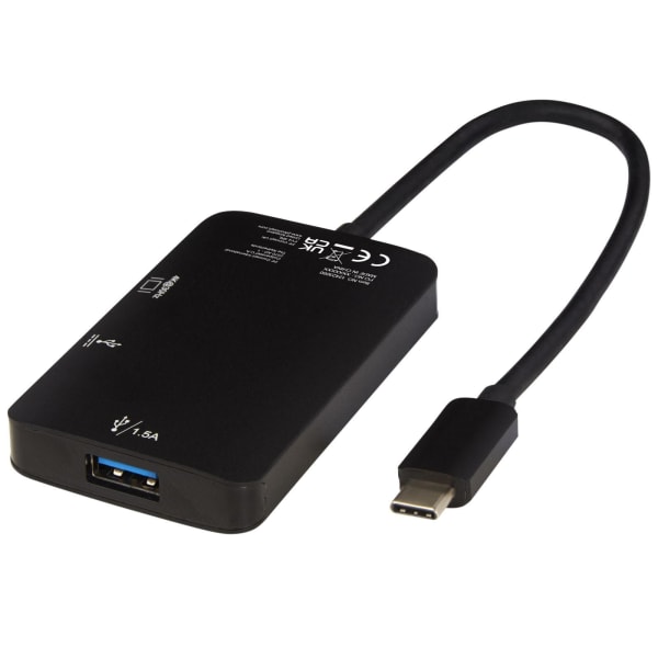ADAPT-Typ-C-Multimediaadapter-aus-Aluminium-(USB-A-Typ-C-HDMI)-Schwarz-Frontansicht-1