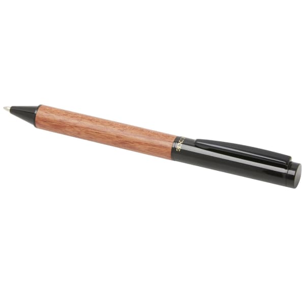Holz-Kugelschreiber-Mio-schwarz-Standardmine-Schwarz-Frontansicht-2