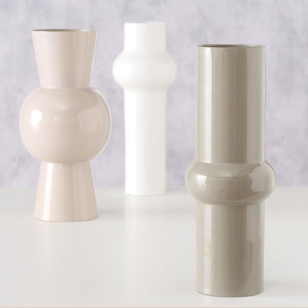 Vasen-Set-3-tlg.-Mila-Weiß-Metall-Frontansicht-1