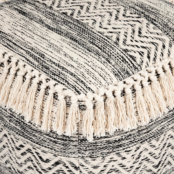 Pouf-mit-Fransen-Malte-Beige-Baumwolle-Detailansicht-1
