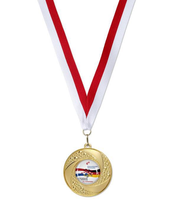 Medaille-Gold-Wellen-Design-Rot-Frontansicht-1