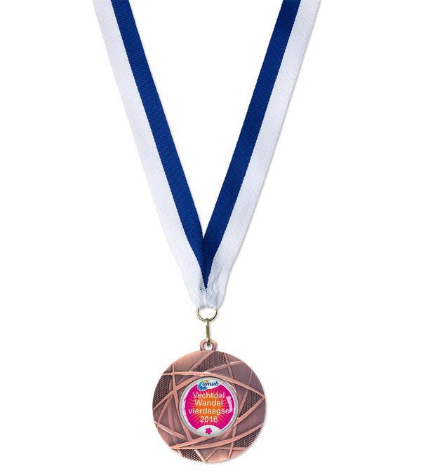 Medaille-Bronze-Blüten-Design-Blau-Frontansicht-1