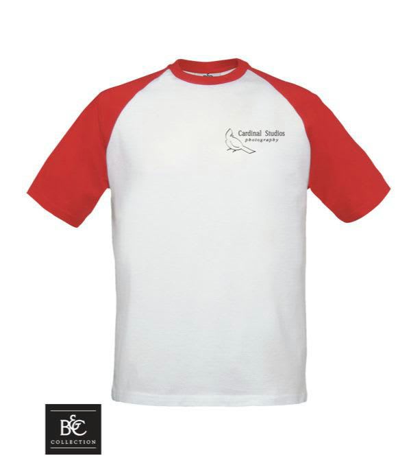 B&C-Baseball-T-Shirt-185-g-m²-Weiß-Frontansicht-1