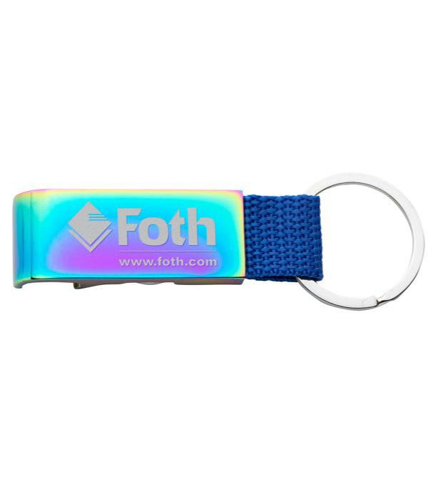 Schlüsselanhänger-Fabric-schillernd-mit-Flaschenöffner-&-Euromünze-Frontansicht-1