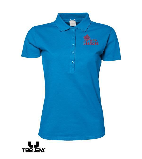Tee-Jays-Stretch-Poloshirt-Damen-215-g-m²-Blau-Frontansicht-1