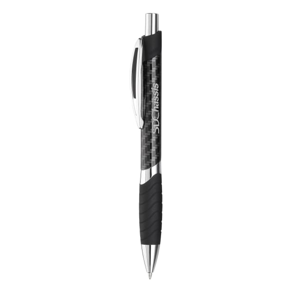 Brisbane-hochwertiger-Kugelschreiber-aus-Metall-im-Karbonfaser-Design-Schwarz-Frontansicht-1