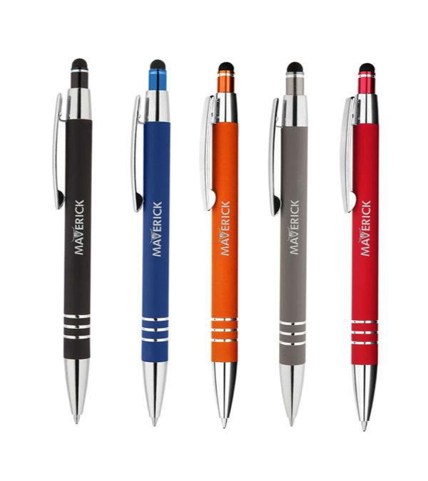 Kugelschreiber-Celena-Soft-Touch-mit-Stylus-Farbmix-2-bedruckbar-Frontansicht-1