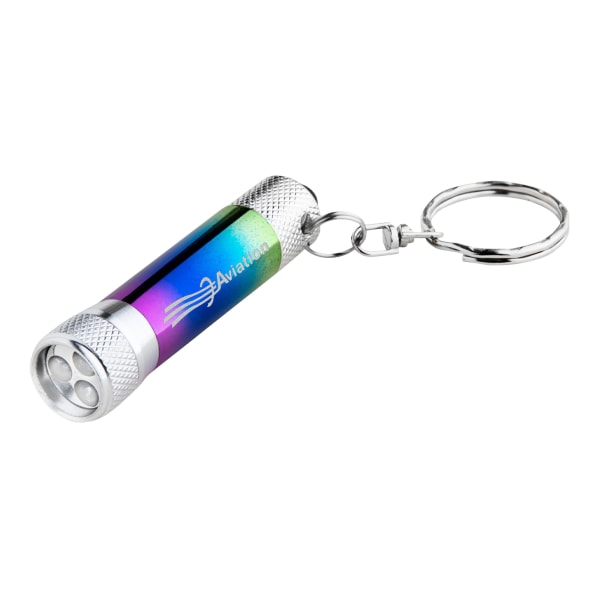 Schlüsselanhänger-schillernd-mit-3-LED-Taschenlampe-aus-Aluminium-Frontansicht-1