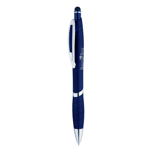Asta-Metallic-Soft-Touch-Kugelschreiber-aus-Metall-mit-Stylus-Blau-Frontansicht-1