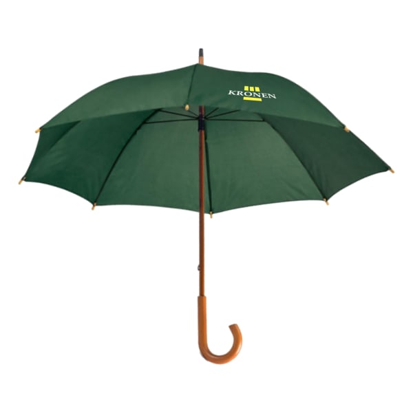 Regenschirm-mit-Holzgriff-BETSEY-Grün-Frontansicht-1