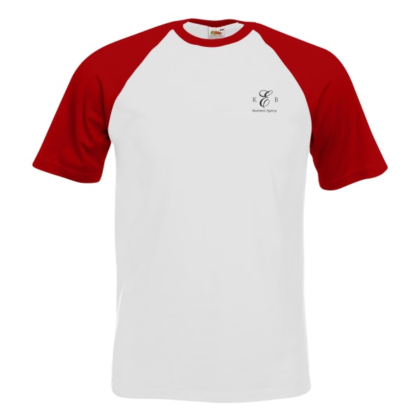 Fruit-of-the-Loom-Baseball-T-Shirt-160-g-m²-bedruckbar-Weiß-Frontansicht-1
