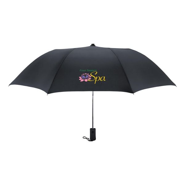 Automatik-Regenschirm-HAARLEM-bedruckbar-Schwarz-Frontansicht-1