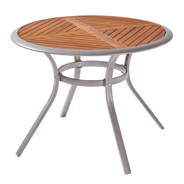 Outdoor-Tisch-Valencia-Beige-Holz-Aluminium-Frontansicht-1