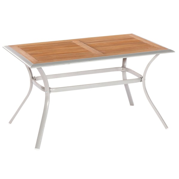 Outdoor-Tisch-Valencia-Beige-Holz-Aluminium-Frontansicht-1