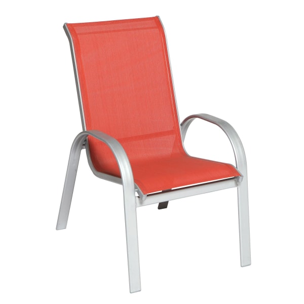 Outdoor-Stuhl-Set-2-tlg.-Futura-silber-terracotta-Amalfi-Aluminium-Textil-Frontansicht-1
